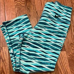 Nike green aquamarine crops, never worn